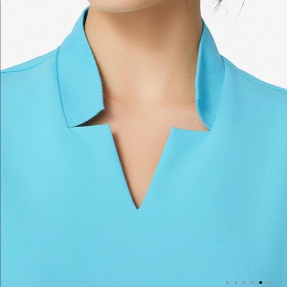 Figs X-Small Neon Blue Inala Slim Scrub Top - Picture 3 of 5